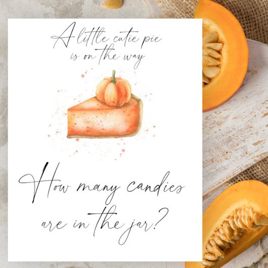 Pompoen cutie taart - raad hoeveel snoepjes Poster