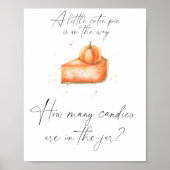 Pompoen cutie taart - raad hoeveel snoepjes Poster (Voorkant)