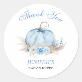 Pompoen Dank je Ronde Sticker (Voorkant)