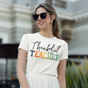 Pompoen Dankbaar Docent Shirt, Herfst Vibes Teache T-shirt