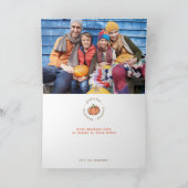 Pompoen Dankbaar Gezegende Familiefoto Kaart (Binnen)
