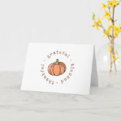 Pompoen Dankbaar Gezegende Familiefoto Kaart (Gele Bloem)