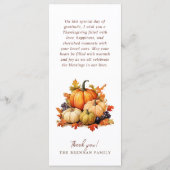 Pompoen Dankbaar Thanksgiving Diner Menu (Achterkant)