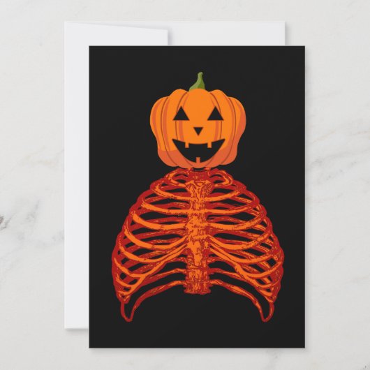 pompoen de skelet halloween kaart (Voorkant)
