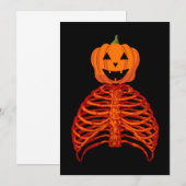 pompoen de skelet halloween kaart (Voorkant / Achterkant)