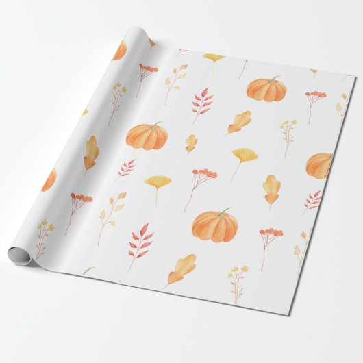 Pompoen Design Gift Wrapping Paper Cadeaupapier (Uitgerold)