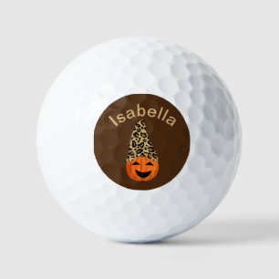 Pompoen die een luipaard Pet dragen Golfballen