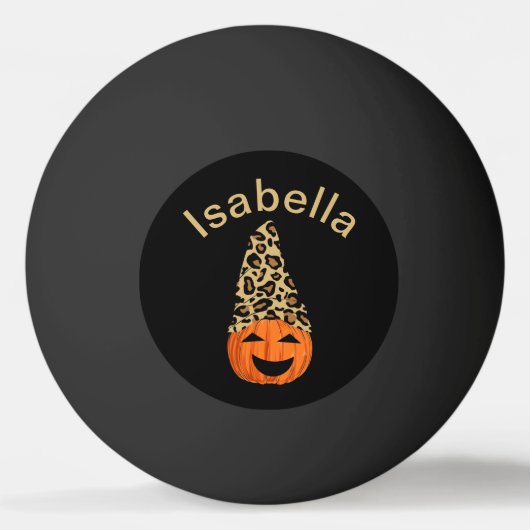Pompoen die een luipaard Pet dragen Pingpongbal (Voorkant)