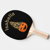 Pompoen die een luipaard Pet dragen Tafeltennisbatje (Zijkant)
