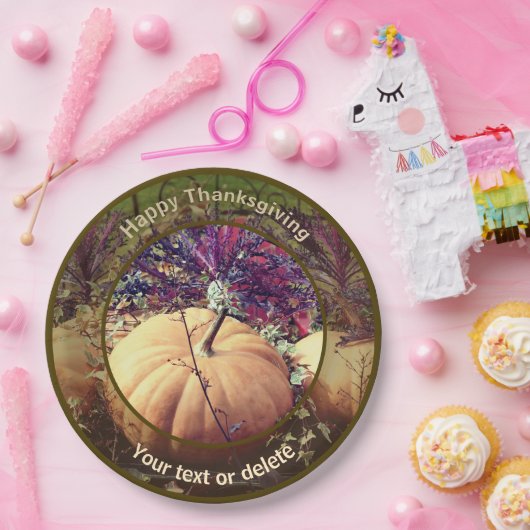 Pompoen Display Gepersonaliseerde Herfst Thanksgiv Papieren Bordje (Feest)