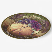Pompoen Display Gepersonaliseerde Herfst Thanksgiv Papieren Bordje (Gekanteld)