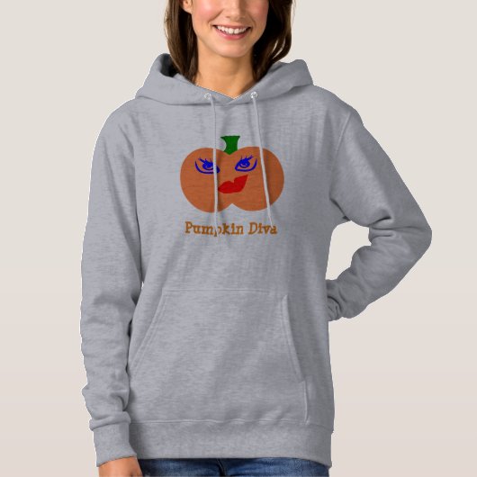 Pompoen Diva-trui Hoodie (Voorkant)