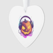 Pompoen DJ Feest Ornament (voorkant)