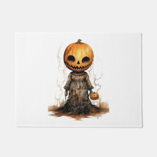 Pompoen Doll Halloween Sticker Deurmat (Voorkant)