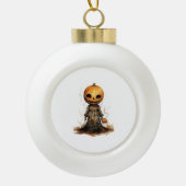 Pompoen Doll Halloween Sticker Keramische Bal Ornament (Voorkant)