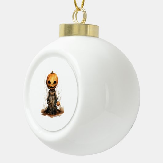 Pompoen Doll Halloween Sticker Keramische Bal Ornament (Rechts)