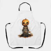 Pompoen Doll Halloween Sticker Schort (Voorkant)