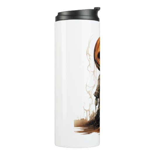 Pompoen Doll Halloween Sticker Thermosbeker (Gedraaid links)