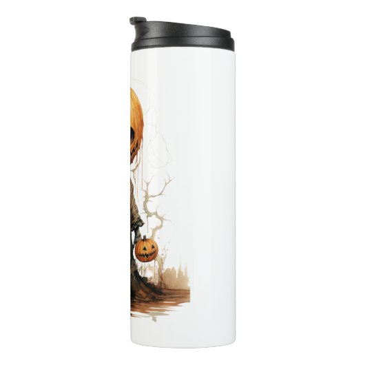 Pompoen Doll Halloween Sticker Thermosbeker (Geroteerd rechts)