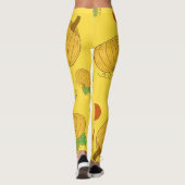 Pompoen Doodle: Hand getekend naadloos Leggings (Achterkant)