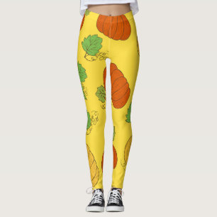 Pompoen Doodle: Hand getekend naadloos Leggings