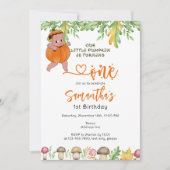 Pompoen draaien een paddenstoelen Plaid 1e verjaar Kaart (Voorkant)