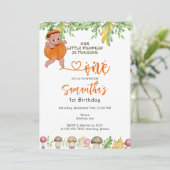 Pompoen draaien een paddenstoelen Plaid 1e verjaar Kaart (Staand voorkant)