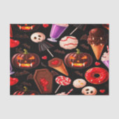 Pompoen Dracula Griezeld Grut Halloween Tissuepapier (Voorkant)