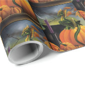 Pompoen Dragon Cauldron Halloween Cadeaupapier (Rol Hoek)