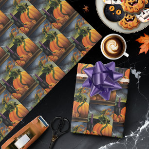 Pompoen Dragon Cauldron Halloween Cadeaupapier