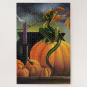 Pompoen Dragon Cauldron Halloween Legpuzzel (Verticaal)