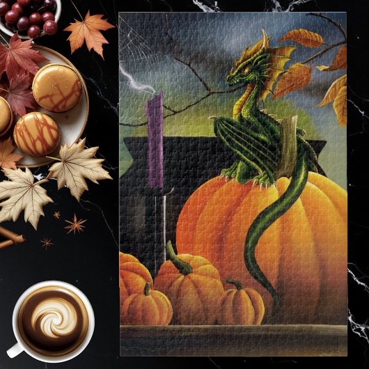 Pompoen Dragon Cauldron Halloween Legpuzzel