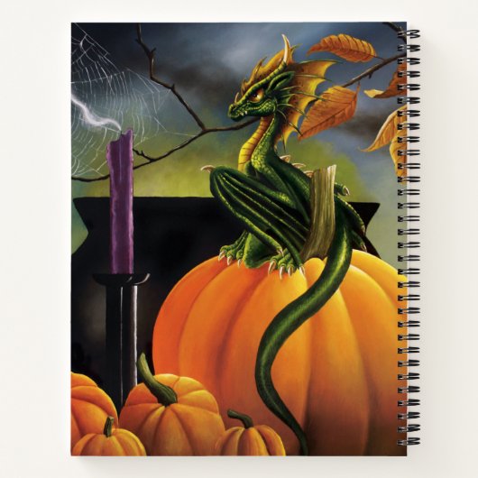 Pompoen Dragon Cauldron Halloween Notitieboek (Achterkant)