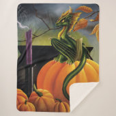Pompoen Dragon Cauldron Halloween Sherpa Deken (Voorkant)
