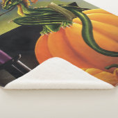 Pompoen Dragon Cauldron Halloween Sherpa Deken (3/4)