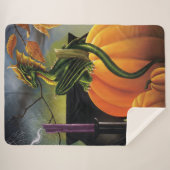 Pompoen Dragon Cauldron Halloween Sherpa Deken (Voorkant (horizontaal))