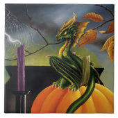 Pompoen Dragon Cauldron Halloween Tegeltje (Voorkant)