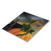 Pompoen Dragon Cauldron Halloween Tegeltje (Zijkant)