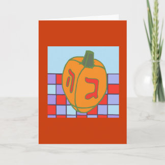 Pompoen Dreidel (de kaart van de Thanksgiving en