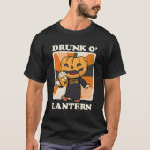Pompoen Drink O' Lantern bierdrinkers Halloween T-shirt (Voorkant)