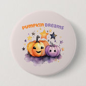 Pompoen dromen ronde button 7,6 cm (Voorkant)