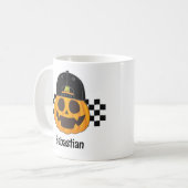 Pompoen Dude Retro Pattern Boys Herfst Halloween Koffiemok (Voorkant links)