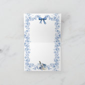 Pompoen Dusty Blue Whimsical Floral Baby shower Bedankkaart (Binnen)