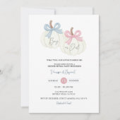 Pompoen Dusty Pink Blue Ribbon Geslacht Reveal Kaart (Voorkant)