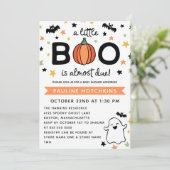 Pompoen Een Kleine Boo Halloween Baby shower Kaart (Staand voorkant)