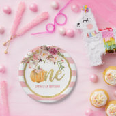 Pompoen eerste verjaardag Bord papier - Floral St  (Feest)