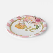 Pompoen eerste verjaardag Bord papier - Floral Str (Gekanteld)