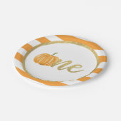 Pompoen eerste verjaardag Bord papier - Oranje str (Gekanteld)