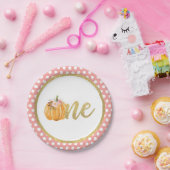 Pompoen eerste verjaardag Bord papier - Roze Stipp (Feest)
