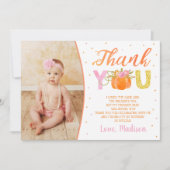 Pompoen Eerste Verjaardag Dank Je Kaarten (Voorkant)